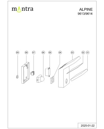 ALPINE * APLIQUE LED IP65 6W 3000K GRIS OSCURO SENSOR